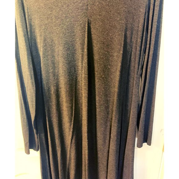 Eileen Fisher Midi Dress Size S Dark Gray Viscose Spandex Stretch Center Pleat - Picture 4 of 6